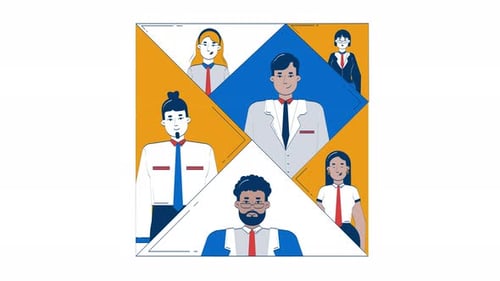 Flat Design Business People Group Illustration