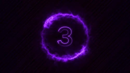 Neonlicht-Countdown 5 Sekunden