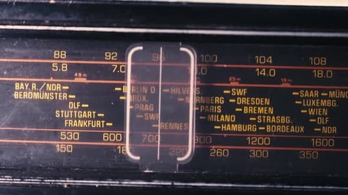 Vintage Radio station tuner scans European Waveband frequency zones