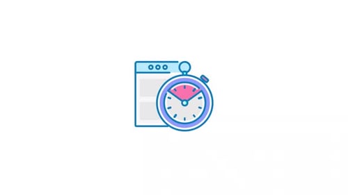 Browser Window and Stopwatch Flat Design Animation
