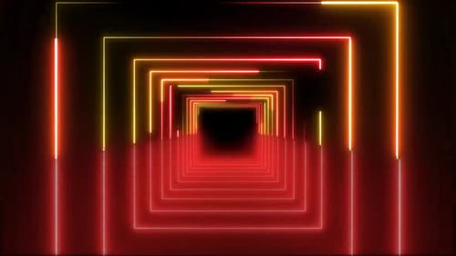 Abstrakter rechteckiger Neontunnel-Hintergrund