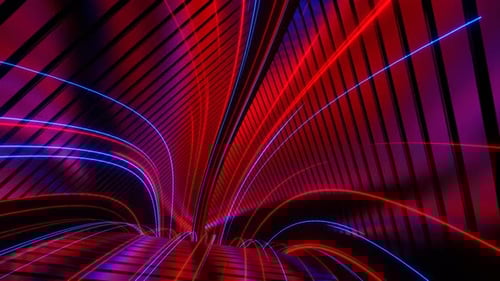 Red And Blue Space Energy In Triangular Frame Background Vj Loop In 4K