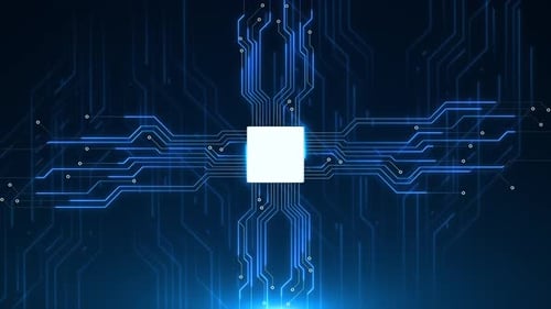 Digital World Technological Progress Innovation Futuristic AI Evolution Hologram Circuit Cyberpunk