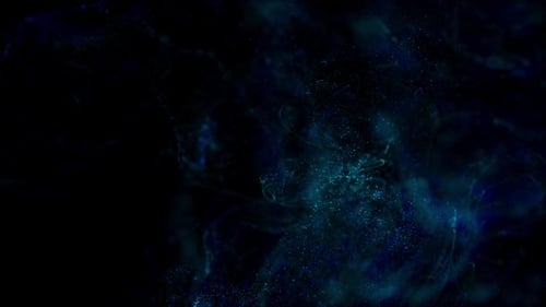 Abstract motion background shining blue particles. Shimmering Glittering Particles With Bokeh.