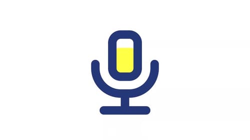 Ícone de interface de usuário colorido de microfone animado