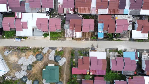Aerial view of subsidized housing development in South Kalimantan ...