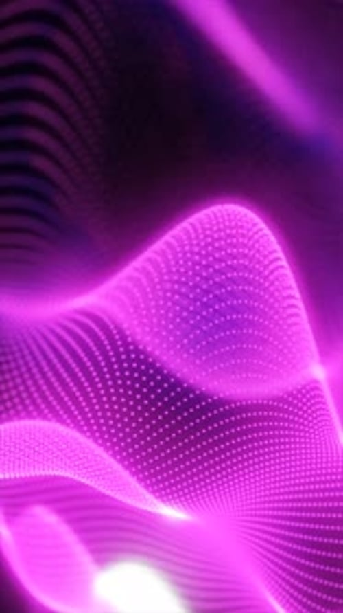 Abstract Glowing Purple Particle Wave Background