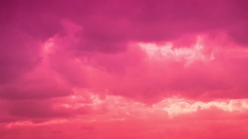Pink Sunset Clouds Moving Slowly