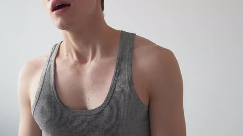 Erschöpfte Bewegung Müder Mann Schwieriges Training