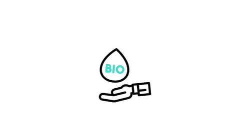 Minimalist Bio Droplet and Hand Icon Reveal Animation