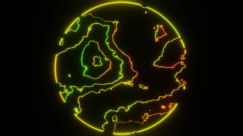 Green And Yellow And Red Abstract Glowing Vanishing Ball Background Vj Loop In HD