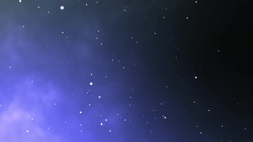 Bokeh Lights Particles at Dark Blue Space