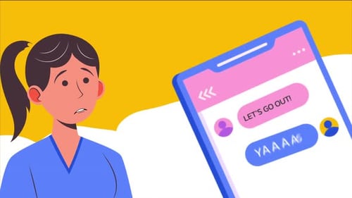 Flat Design Animated Smartphone Chat Conversation
