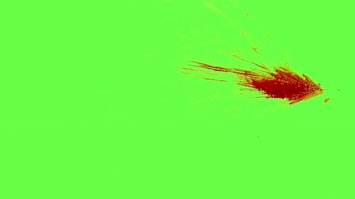 Carnage Collection: Chroma keying effect of a small pool of blood splashing and dripping slowly at t