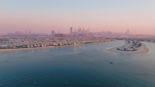 A Breathtaking Aerial View Showcasing the Stunning Palm Jumeirah in the United Arab Emirates