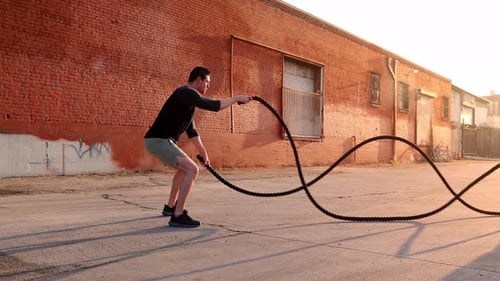 Athletic man working out in Los Angeles