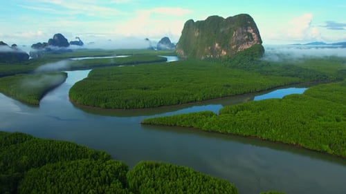 Beautiful View of Phang Nga Bay during sunrise