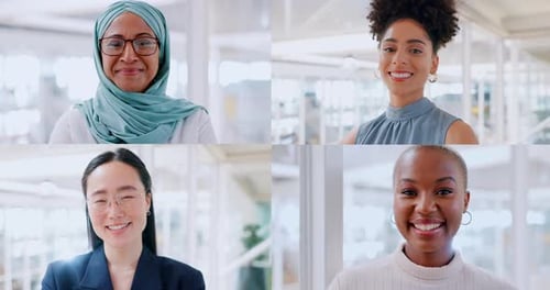 Diverse Women Smiling in Office Environment