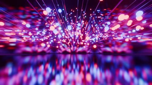 Digital GlowingNetwork with glowing orbs looping