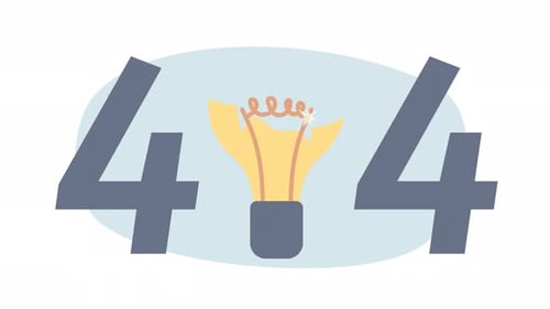 Animated 404 with Lightbulb