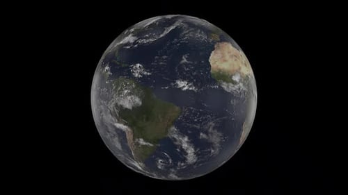 3d Realistic Earth Globe Loop Alpha