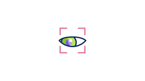 Animated Eye Icon Scanning and Blinking in Flat Design
