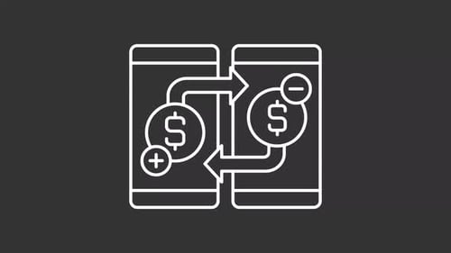 Animated Mobile Money Transfer Line Icon