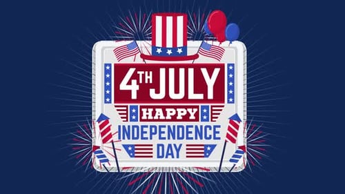 4th of july celebration united states independence day USA animation 4k