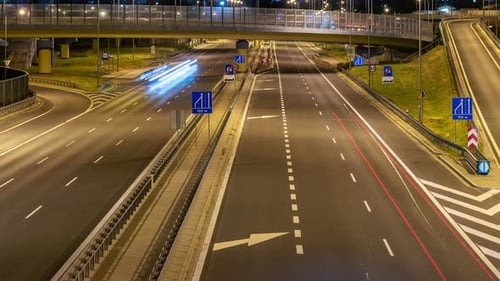Spring Nightfall Accelerated Footage: Mokotow's Bustling Streets