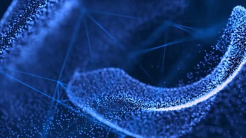 Abstract Blue Particle Network Moving Background