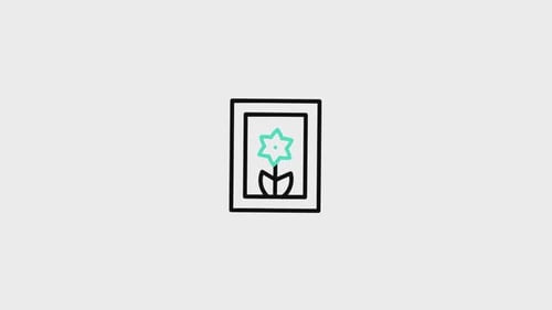 Hand Drawn Sketch Flower Frame Reveal Animation