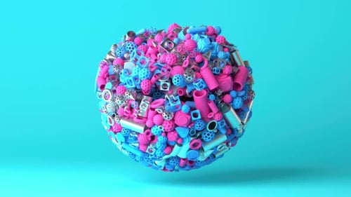 Vibrant Abstract Geometric Sphere Seamless Loop Background