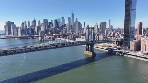 Manhattan Bridge At Manhattan In New York United States.