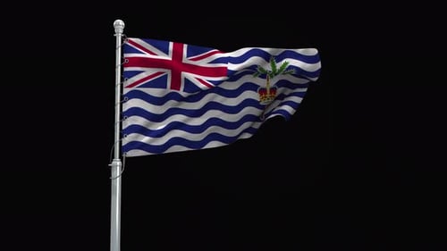 Seamless Looping British Indian Ocean Territory Flag Waving