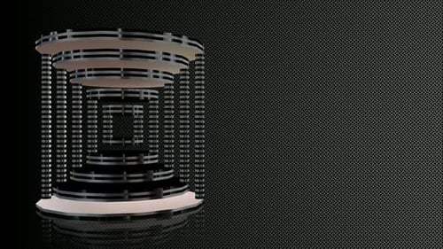 Background with Black and Silver Figure, Exclusive, Reflection, Shape, 3D Render, Unique Design