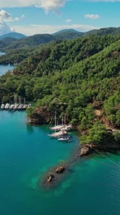 Aerial view of minimal summer beach scene