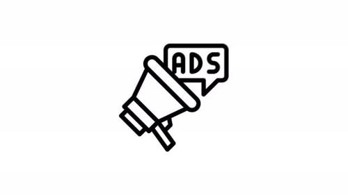 Megaphone Announcing Ads Flat Design Animation