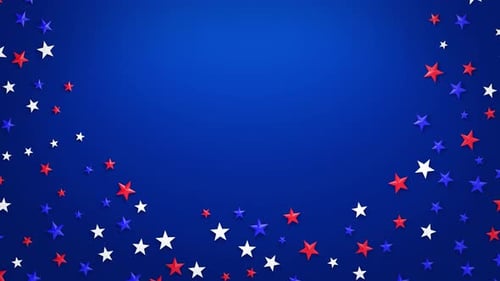 Animated Patriotic Red White Blue Stars Background