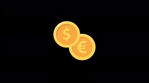 Animated Dollar to Euro Exchange. Currency Exchange or Money Transaction Concept Video - Transparent