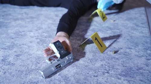 Crime Scene Investigation, Gun and Evidence Markers