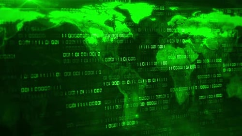 Global Network Binary Code Animated Background