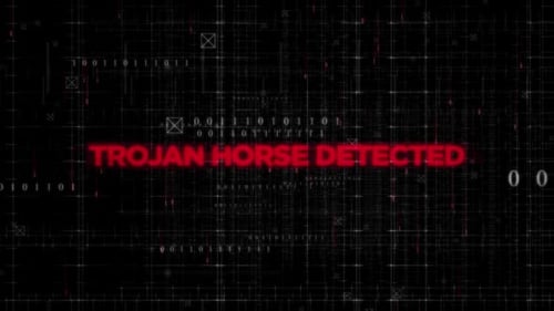 Glitch Text Reveal with Digital Technology Grid Background