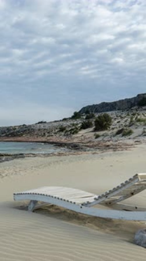Simos Beach in Elafonissos Island Greece in Vertical