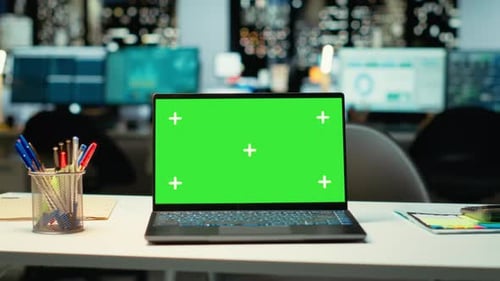 Empty Boardroom in a Modern Organization with Chroma Key Screen