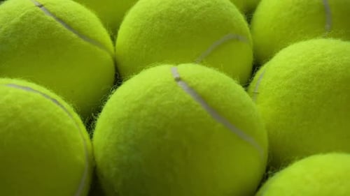 Rows and rows of tennis balls