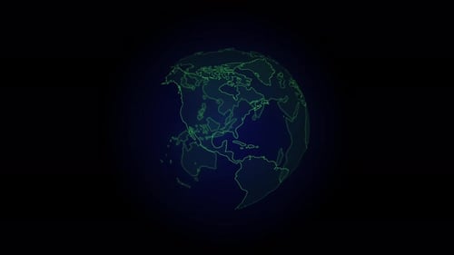 Digitales Hologramm des Konzepts Erdökologie, Planetenschutz und Klimawandel