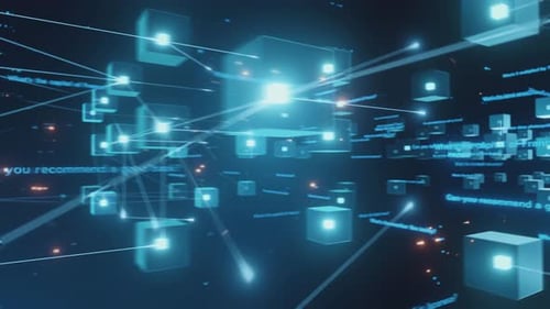 AI Chatbot Network Connection: Futuristic Digital Data Flow