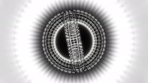 silver rotating torus figure in gray background vj loop background