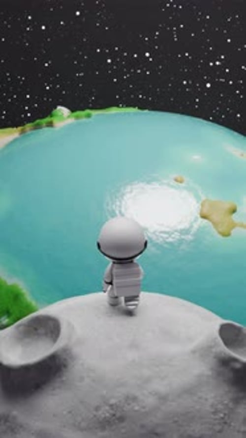 Cartoon Astronaut Loop Animation Satisfying Video