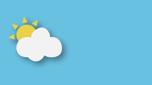 animated cloud and sun in the sky 4k